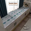 Tappetino per davanzale in terra di diatomee con motivo geometrico blu e grigio - 60*100cm (Taglio Libero) / Stile Geometrico a Onde Blu-Grigio (04)