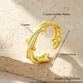 Golden thorn open ring with 3 layers gold plating for men and women - Thorn Open Ring (RD09-5) / Gold