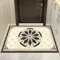 Classic New Chinese style floor mat featuring an elegant geometric lotus pattern design - 40*60cm / New Chinese Style 11