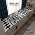 Tappetino per davanzale in fango di diatomee con motivo geometrico nordico in bianco e nero - 60*100cm (Taglio Libero) / Stile Terra di Diatomee-12 (Geometrico Bianco e Nero)