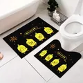 Set di tappetini da bagno pulcino cartoon con tappeto rettangolare e a U. - Così Carino