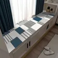 Tappetino per davanzale in terra di diatomee con motivo geometrico blu e grigio - 60*100cm (Taglio Libero) / Stile Terra di Diatomee-02 (Griglia Geometrica)