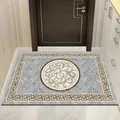 Neo-Chinese style non-slip entryway doormat in grey with classic circular pattern - 40*60cm / New Chinese Style 12