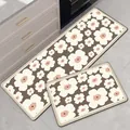 Set di tappetini da cucina antiscivolo in fango di diatomee con motivo floreale marrone - Stile Cucina Floreale 5 / 40*60cm