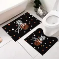 Set di 2 tappeti da bagno neri con motivo a ananas, antiscivolo e assorbenti per WC - Ananas a Rombi