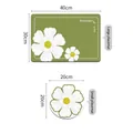 Set of two decorative daisy floral leather placemats for heat insulation and waterproof table decor - 20*20cm / Floral Placemat Style C