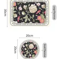 Vintage floral waterproof leather placemats in rectangular and circular sizes - 4 Pieces/Pack (20x20cm) / American Placemat Style I
