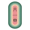 Dettaglio del tappetino antiscivolo per saltare la corda con design sfumato verde e rosa - 50x100cm / Stile Verde