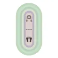 Top-down view of non-slip skipping rope mat with 'WE LOVE SKIP' print - 50x100cm / Green and Purple Gradient Style (Style 9)