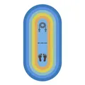 Detailed overhead view of a colorful elliptical shock-absorbing jump rope fitness mat - 50x100cm / Blue Gradient Style (Style 8)