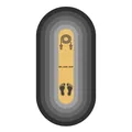 Detail of oval jump rope mat with footprint guide and WE LOVE SKIP slogan - 50x100cm / Grey Gradient Style (Style 7)