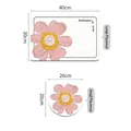 Heat resistant waterproof leather placemat set with 3D floral pattern in two sizes - 20*20cm / Flower Placemat-D (Pink Floral)