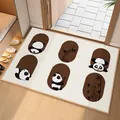 Cute panda and bamboo pattern entryway door mat with anti-slip backing for home decor - 40*60cm / Panda-B
