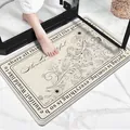 Anti-slip lamb wool bath mat with vintage floral design and English text - 40*60cm / Floral Art (Rectangular)