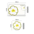 Set aus geblümtem wasserdichtem Leder Platzset 40x30cm und Untersetzer 20cm Tischdeko - 20*20cm / Blumen-Tischset-E (Gänseblümchen)