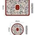 Set de table de luxe en cuir imperméable avec motifs floraux et papillons vintage - Set de table de style américain - C