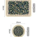 Sets de table de luxe américains vintage en cuir imperméables motif feuilles de saule - Set de table de style américain - D