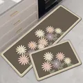 Set di 2 tappetini da cucina in farina fossile con design floreale marrone antiscivolo - 40*60cm / Stile Cucina Floreale 7