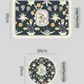 Sets de table rétro en cuir imperméable avec motifs floraux, rectangulaire et ronds - Set de table de style américain - E