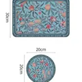 Sets de table rétro en cuir à fleurs, formats rectangulaire 30cm et rond 20cm. - Set de table de style américain - F