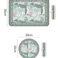 Lot de deux sets de table en cuir fleuri rétro américain en tailles rectangulaire et ronde - Set de Table Américain Style G