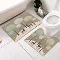 Set di  Italian tappeti da bagno con motivo a foresta, rettangolare e a forma di U - Cervo della Foresta
