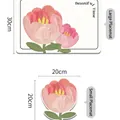 Wasserdichtes Leder-Tischset mit Tulpenmuster in großer und kleiner Ausführung - 20*20cm / Blumenmuster I