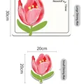 Hitzebeständiges Platzset aus Leder mit Tulpen-Design, wasserdicht in zwei Größen - 20*20cm / Blumenmuster J