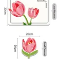 Hitzebeständige, wasserfeste Leder-Tischsets mit elegantem roten Tulpen-Ölgemälde-Design - 20*20cm / Tulpen-Platzset - Stil K