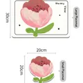Hitzebeständige wasserdichte Tischsets aus Leder in zwei Größen mit handgemaltem Blumendesign - 20*20cm / Rosa Handbemaltes Blumen-Platzset - Stil L