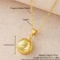Collier pendentif volleyball 3D plaqué or en cuivre pour les amateurs de sport - Pendentif 1.4cm / Or (NAR06-4)