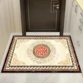 Traditional Chinese style non-slip entryway floor mat featuring an auspicious red pattern - 40*60cm / New Chinese Style 20