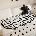 Modern irregular zebra stripe sofa cushion with non-slip base in minimalist cream white - 50*50CM / Luxury Impression-I (ai-B&W Zebra Pattern)