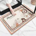 Floral lamb velvet bathroom mat with vintage flower pattern and anti-slip backing - 40*60cm / Unheard Flower Name (Rectangular)