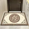 Elegant New Chinese Style non-slip entry door mat with brown marble floral pattern - 40*60cm / New Chinese Style-26