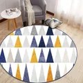 Tapis rond scandinave moderne avec motif géométrique triangulaire pour une chambre. - Diamètre 60cm / Triangle nordique