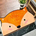 Zerbino a forma di volpe arancione in farina fossile, assorbente e antiscivolo per ingresso - 40x60cm / Piccola volpe