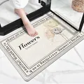 Absorbent lamb wool bath mat featuring non-slip floral pattern and Flowers text design - 40*60cm / Fragrant Jade in Autumn (Rectangular)