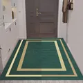 Tapis d'entrée moderne vert avec bordure dorée pour couloir et intérieur. - 40*60cm / Style De Luxe 13