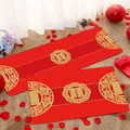 Festliches rotes Hochzeitsmatten-Set mit traditionellem goldenem Doppelglück-Zeichen - Hochzeitsstil 07 (Goldenes Doppeltes Glück)