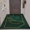 Paillasson d'entrée vert foncé moderne avec motifs géométriques dorés pour l'intérieur - 40*60cm / Style De Luxe 14