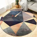 Modern Nordic round area rug with aesthetic geometric triangular pattern for bedroom - Diameter 60cm / Nordic Geometric