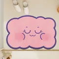Schattige roze wolkvormige absorberende badmat met een antislip achterkant ontwerp - 40x60cm (Dunne Diatomeeënaarde) / Verlegen Roze