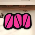 Alfombra de baño moderna rosa y negra, diseño gráfico, absorbente, secado rápido y antideslizante. - Versión de Cuero Absorbente / 40x60cm / Estilo Dulce y Fresco C