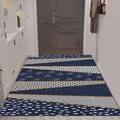 Paillasson géométrique moderne bleu et or pour une décoration de couloir intérieure élégante - 40*60cm / Style de Luxe 17