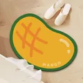 Cartoon mango-shaped diatom mud bath mat with yellow anti-slip design and fun fruit pattern - 30x50cm / Mango