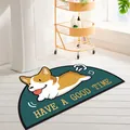 Tappetino in terra di diatomee a semicerchio con corgi e scritta 'Have a Good Time' - 40x60cm / Bel tempo