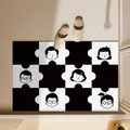 Cartoon family puzzle pattern absorbent diatomaceous earth soft bath mat for bathroom - 40*60cm / Rectangle / Happy Life