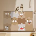 Cute cartoon emoji puzzle pattern diatom mud bathroom floor mat in earth tones - 40*60cm / Rectangle / Cute Life