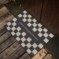 Durable checkered PVC wire loop doormat featuring 'Ladies and gentlemen' text design. - 40*60cm / Ladies and gentlemen